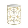 Christopher Knight Home Enzo Modern MIirror Design Iron Round End Table, Gold - 2 of 4