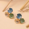 SOHI Women's Indigo Blue:Olive Green The Small Lilypad Stud Earrings - 2 of 4