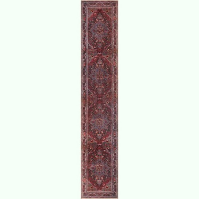 Burgundy Flat Woven Chenille Runner Rug