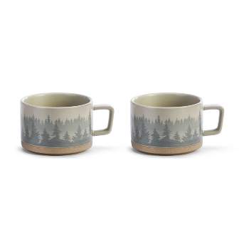 DEMDACO At Home Among the Trees Soup Mug - Set of 2 Grey