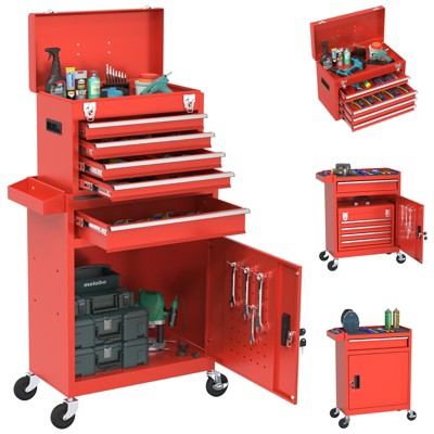 Huxxion 5-Drawer Rolling Tool Chest Tool Storage Box Removable Tool Cabinet