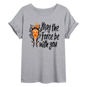 Women's - Star Wars - May The Force Be With You Oversized Graphic T-Shirt - 1 of 4