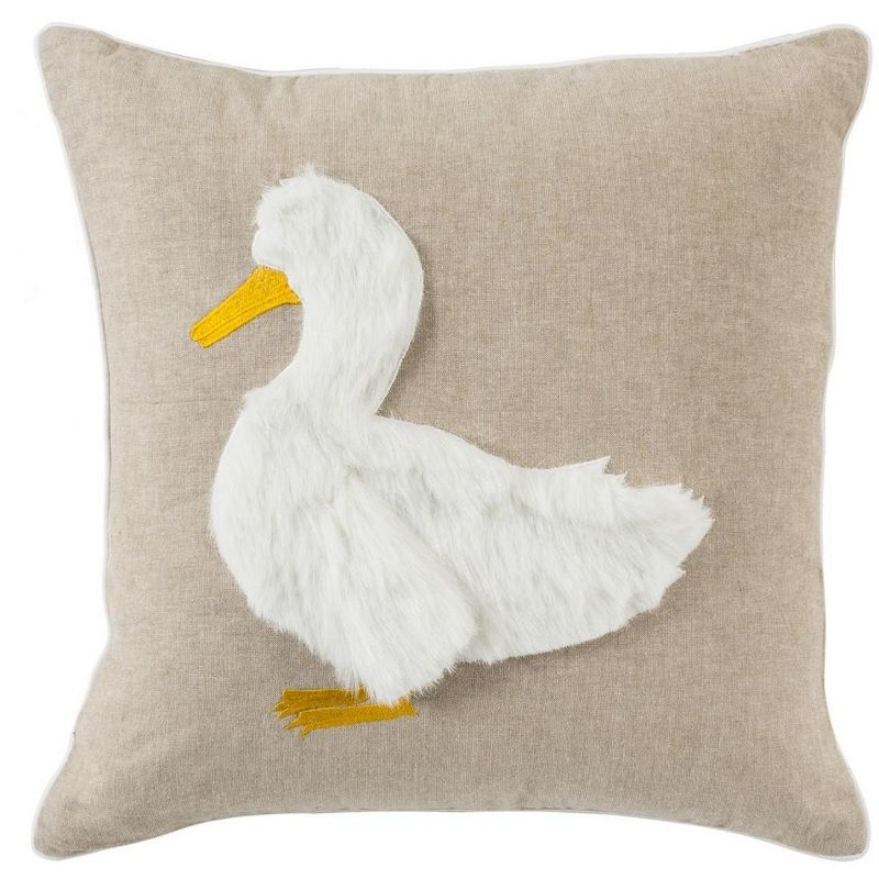 Quackadilly Goose Pillow - Beige/White - 20" X 20"  - Safavieh., 1 of 5