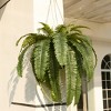 Artificial Boston Fern 15.7" Faux Silk Plant - UV Resistant Indoor Fake Tree with Realistic Leaves and Construction Basket - Perfect for Home Decor - 4 of 4