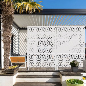 PexFix Outdoor Metal Privacy Screen Garden Fence in Stars Pattern - 1 of 4