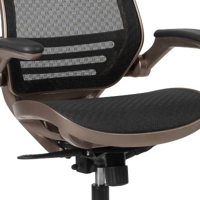 ErgoFlex Black Mesh Mid-Back Executive Swivel Office Chair with Adjustable Arms