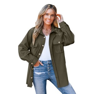 Women's Corduroy Button-Front Shacket -Cupshe - 1 of 4