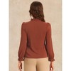 INSPIRE CHIC Women's Elegant Long Sleeve Ruffle Tie Neck Business Work Top - 4 of 4