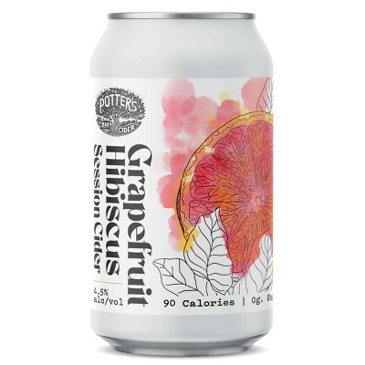 Potter's Craft Cider Grapefruit Hibiscus Session - 6pk/12 Fl Oz Cans ...