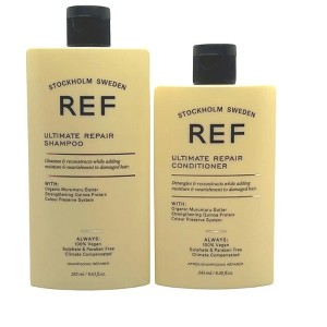 REF Ultimate Repair Shampoo (9.63 oz) & Repairing Conditioner (8.28 oz) Duo Set Kit | Nourishment for Damaged Hair | Stockholm Sweden - 1 of 2