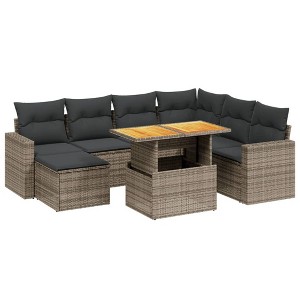 vidaXL Garden Sofa Set Grey, Dark Grey - 1 of 4
