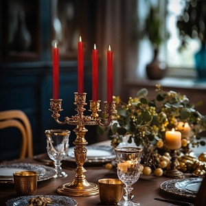 Flameless Red Taper Candles Flickering with 10-Key Remote, LED Warm 3D Wick Light Window Candles Real Wax Pack of 6, Christmas Home Wedding Decor - 1 of 4