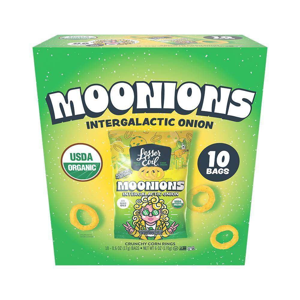 LesserEvil Moonions Snack Pack Puffs - 4.6oz/10ct