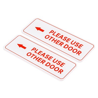 Unique Bargains Self-Adhesive Decor Business Please Use Other Door Left Arrow Sign