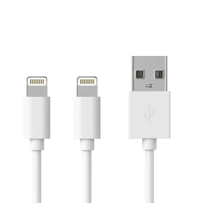 Just Wireless 6ft TPU Lightning to USB-A Cable Dual Pack - White