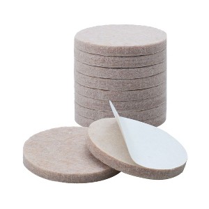 Unique Bargains Felt Self-stick Non-slip Anti-scratch Round Furniture Pads Beige 10 Pcs - 1 of 4