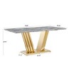 70'' Modern Faux Marble Rectangular Dining Table with Stainless Steel Base, Contemporary Kitchen or Dining Room Table – The Pop Home - 4 of 4