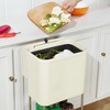 VECELO Kitchen Trash Can with Lid, Garbage Bin with Storage Rack, Dog Proof Narrow Waste Basket for Living Room, White - 4 of 4