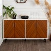 NicBex Modern 58"W Sideboard Cabinet with 4 Doors Kitchen Buffet Cabinet with Metal Legs,White+Brown - 2 of 4
