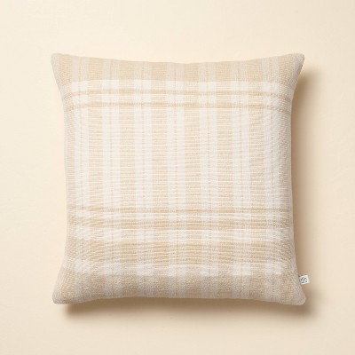 18"x18" Tonal Plaid Square Throw Pillow - Hearth & Hand™ with Magnolia