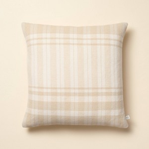18"x18" Tonal Plaid Square Throw Pillow - Hearth & Hand™ with Magnolia - 1 of 4