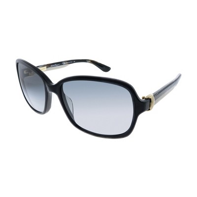 Salvatore Ferragamo SF 606S 001 Womens Rectangle Sunglasses Black 58mm