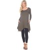 Women's 3/4 Sleeve Makayla Tunic Top with Pockets - White Mark - 2 of 3