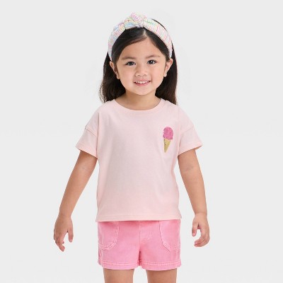 Toddler Girls' 'Ice Cream' Shirt - Cat & Jack™ Peach Orange 2T