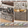 Freestanding Dresser, Chest of 7 Drawers with LED, 2 Open Compartments and Charging Station, Storage Organizer for Bedroom Entryway Nursery - 4 of 4