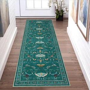Insect Washable Soft Runner Rug Non-Slip Stain Resistant for Kitchen Hallway Nursery, Ultra-Thin Design - 1 of 4