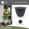 The HC Companies Sevilla Flower Planters - Outdoor & Indoor Planter - Round Self Watering Plant Pots for Herbs & More (16”, Warm Gray, Pack of 1) - 4 of 4