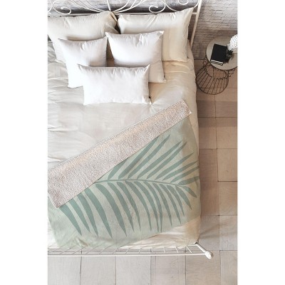 Daily Regina Designs Palm Leaf Sage 60" x 50" Fleece Throw Blanket - Deny Designs
