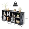 Farmhouse  Cube Bookshelf, Wood Display Cabinet Book Shelves for Bedroom,Living Room,Office - 2 of 4