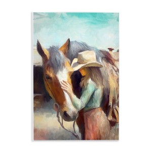 Stupell Industries Cowgirl Petting Horse Wall Plaque Art - 1 of 4