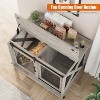 37 Inch Dog Crate Furniture, Indoor Dog Cage with Sliding Barn Door, Flip Top Dog Kennel End Table with Removable Divider - 2 of 4
