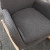 Okak Furry Teddy Fabric Rocking Accent Chair Living Room Chair With Upholstered Comfy High Backrest Armchair for Bedroom Nursery - 3 of 4