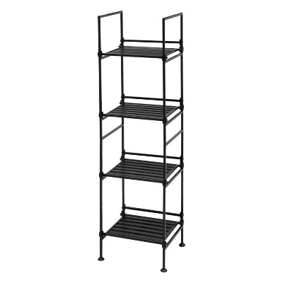 Neu Home 4-Tier Over-the-Door Basket, Black/Silver