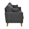 NicBex Modern Corduroy Loveseat Sofa Couch with Two Pillows & Wooden Legs,2-Seat Lounge Sofa for Living Room,Apartment - 4 of 4