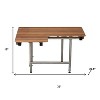 HomeRoots 18" X 32" Brown Wall Mount Teak Rectangular Shower Bench With Legs - 3 of 4