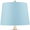 Regency Hill Luca Modern Table Lamps 25 1/2" High Set of 2 Clear Glass with USB Charging Ports Blue Hardback Shade for Bedroom Living Room Desk Office - 2 of 4