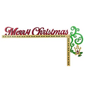 Roman 8.0 Inch Merry Christmas Door Frame Decor Lantern Holly Figurines - 1 of 3