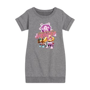 Girls' - Paw Patrol - Adventure Citys Heroes Graphic Short Sleeve Fleece Dress - 1 of 4