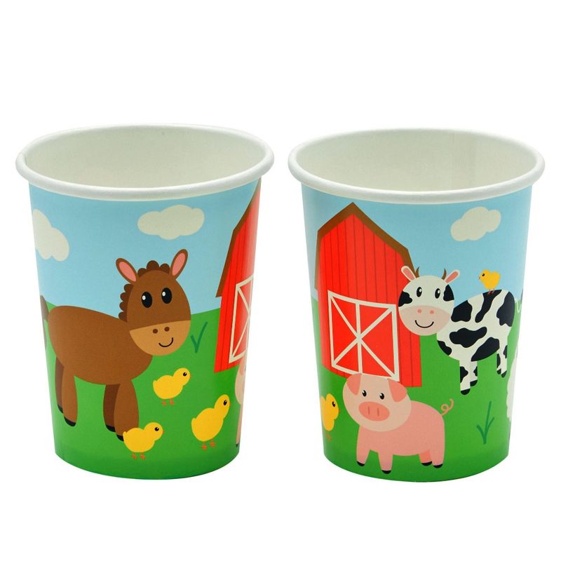 Juvale 144 Pieces Barnyard Birthday Party Supplies, Paper Plates, Napkins, Cups, Cutlery, Serves 24 Guests, 5 of 9