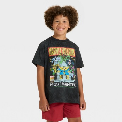 Boys' Marvel Villains Short Sleeve Graphic T-Shirt - Black