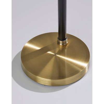 Mid-Century Modern 82" Black and Brass Arc Lamp with Multi-Head Design