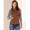 INSPIRE CHIC Women's Buttoned Sleeveless Faux Suede Utility Vest with Cargo Pocket - 2 of 4
