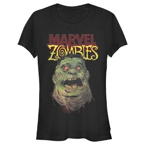 Juniors Womens Marvel Zombies Hulk Face T-Shirt - 1 of 3