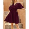 Women's Floral Dress Casual Short Sleeve Sundress Swing A Line Maxi Dresses - 3 of 4