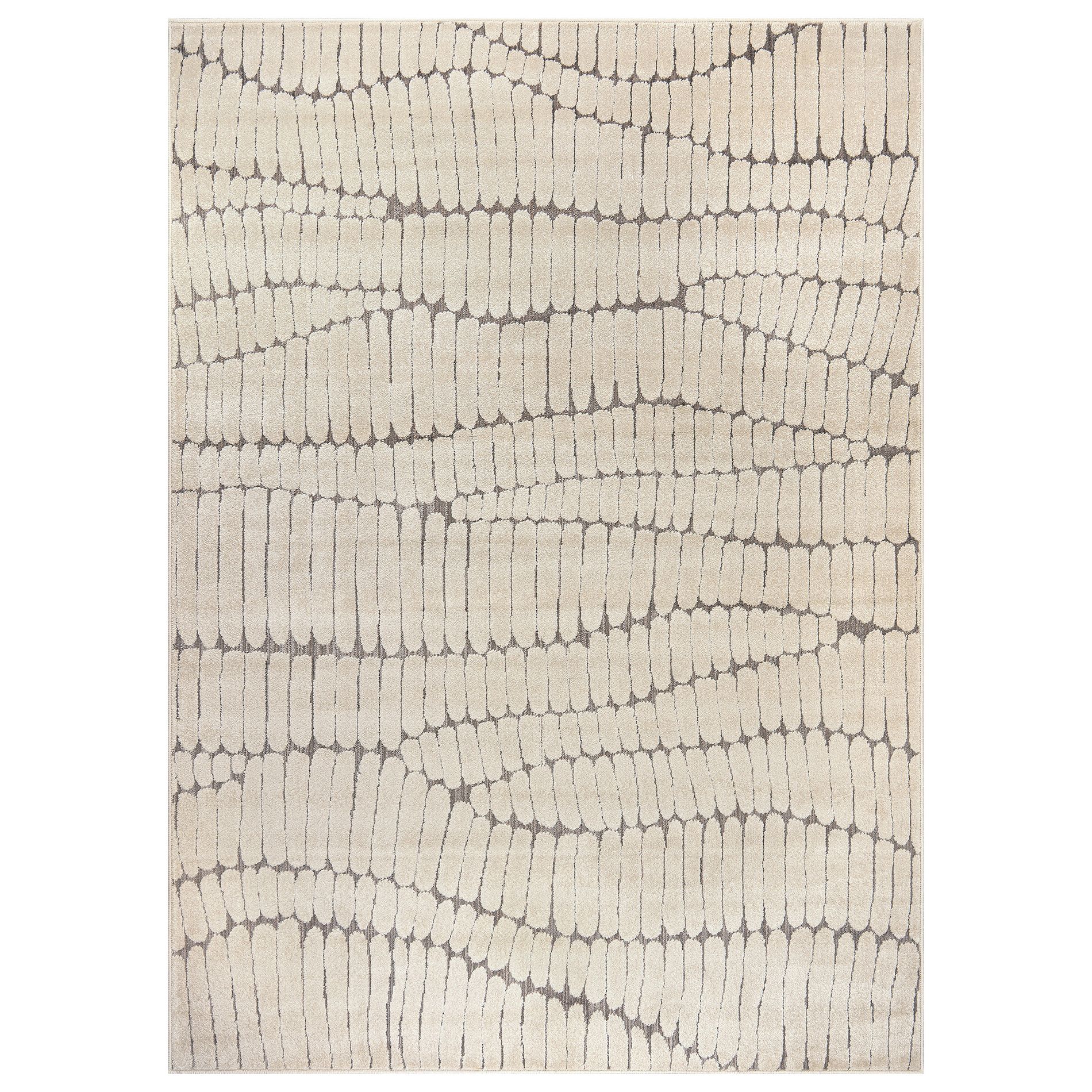 World Rug Gallery Textured High-Low Indoor Area Rug, Neutral Sandstone Design, Jute Backing, Living Room Bedroom Kitchen Rug, Easy-Care Spot Clean