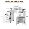 Manicure Table Nail Desk for Nail Tech, Nail Table Station with Electric Dust Collector, Nail Salon Storage Table - 2 of 4